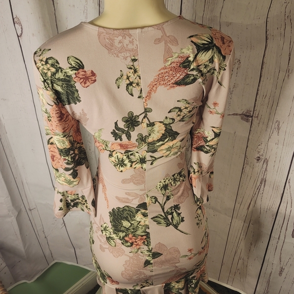 BCBG Surplice Rose Printed Mini Dress - Picture 6 of 12